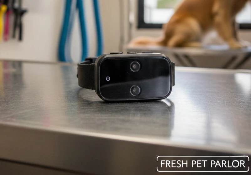 Petpace Smart Collar on a metal table